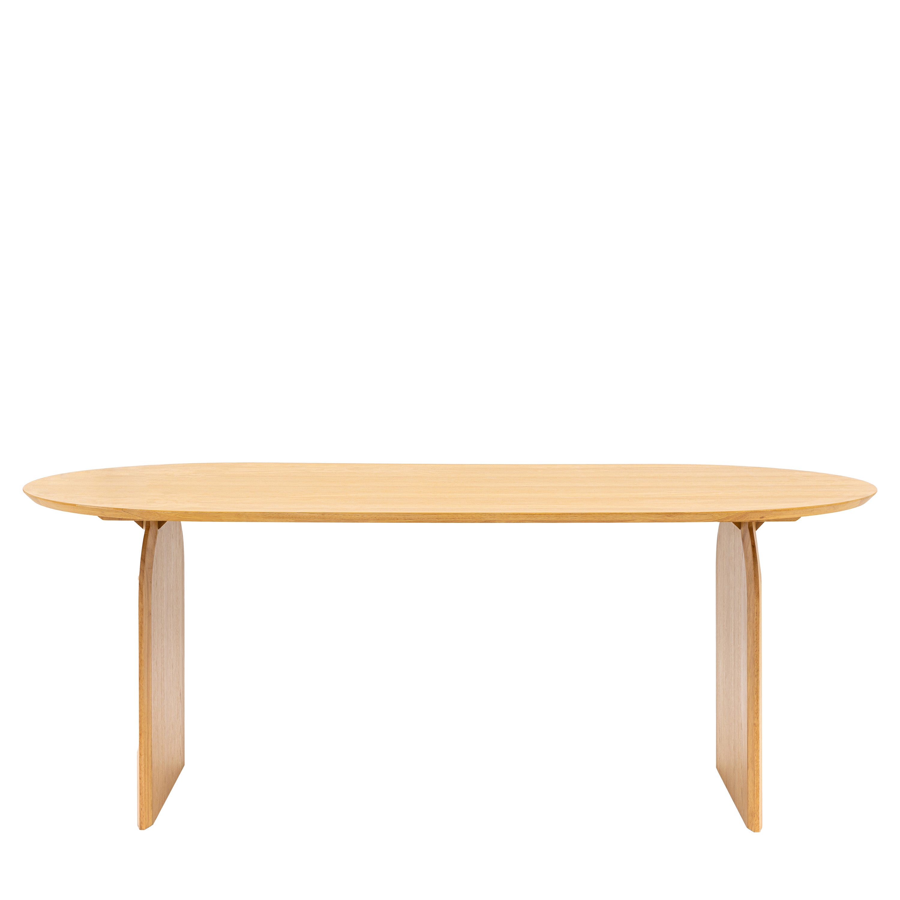 Sirena Carved Natural Oak Wood Oval Dining Table | 6 Seater